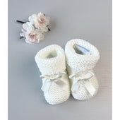 Sardon Baby Knitted Booties in Ivory